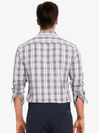 RARE RABBIT Men Comfort Spread Collar Tartan Checked Cotton Casual Shirt
