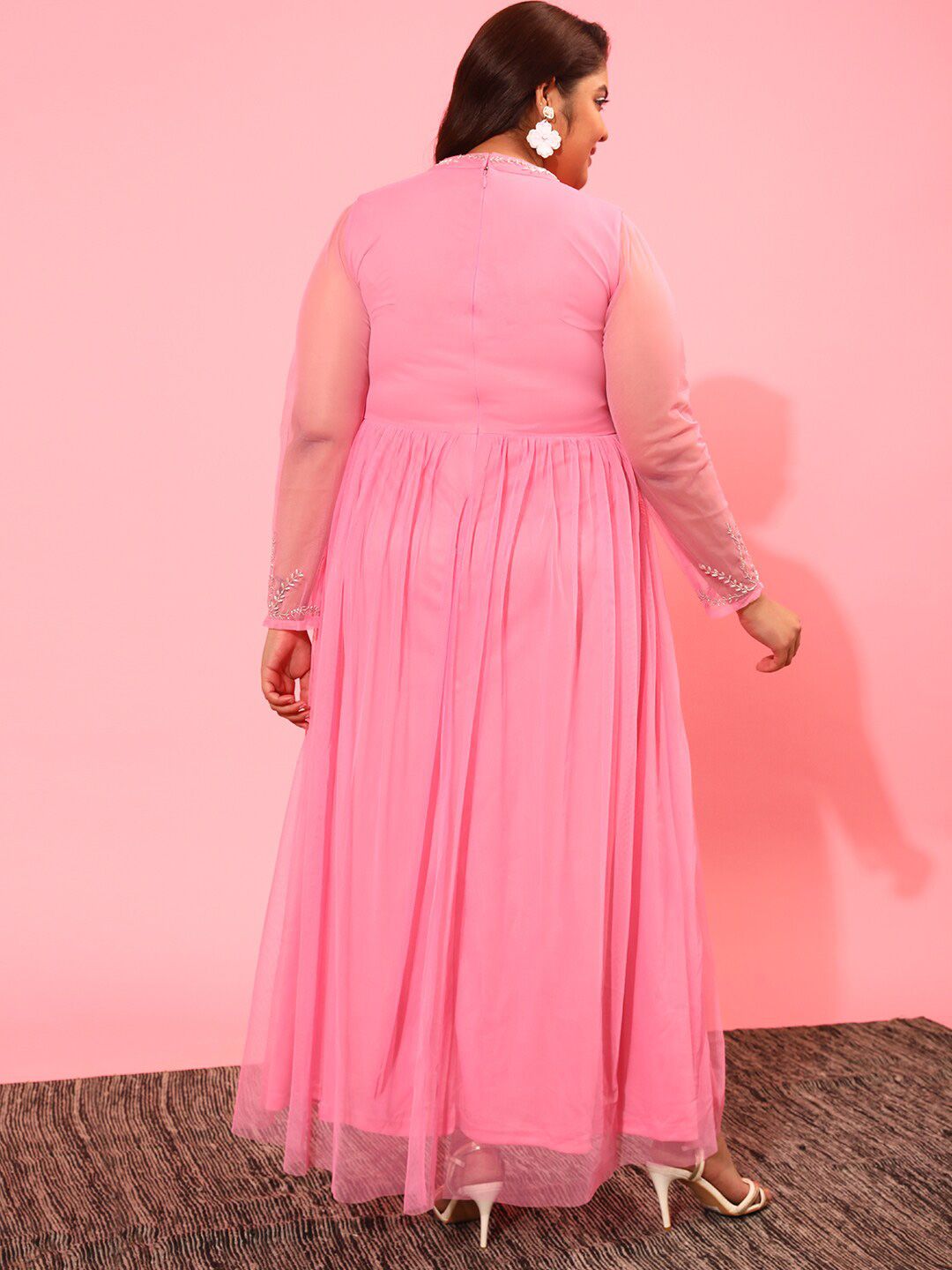 CURVY STREET Net Sheath Maxi Dress