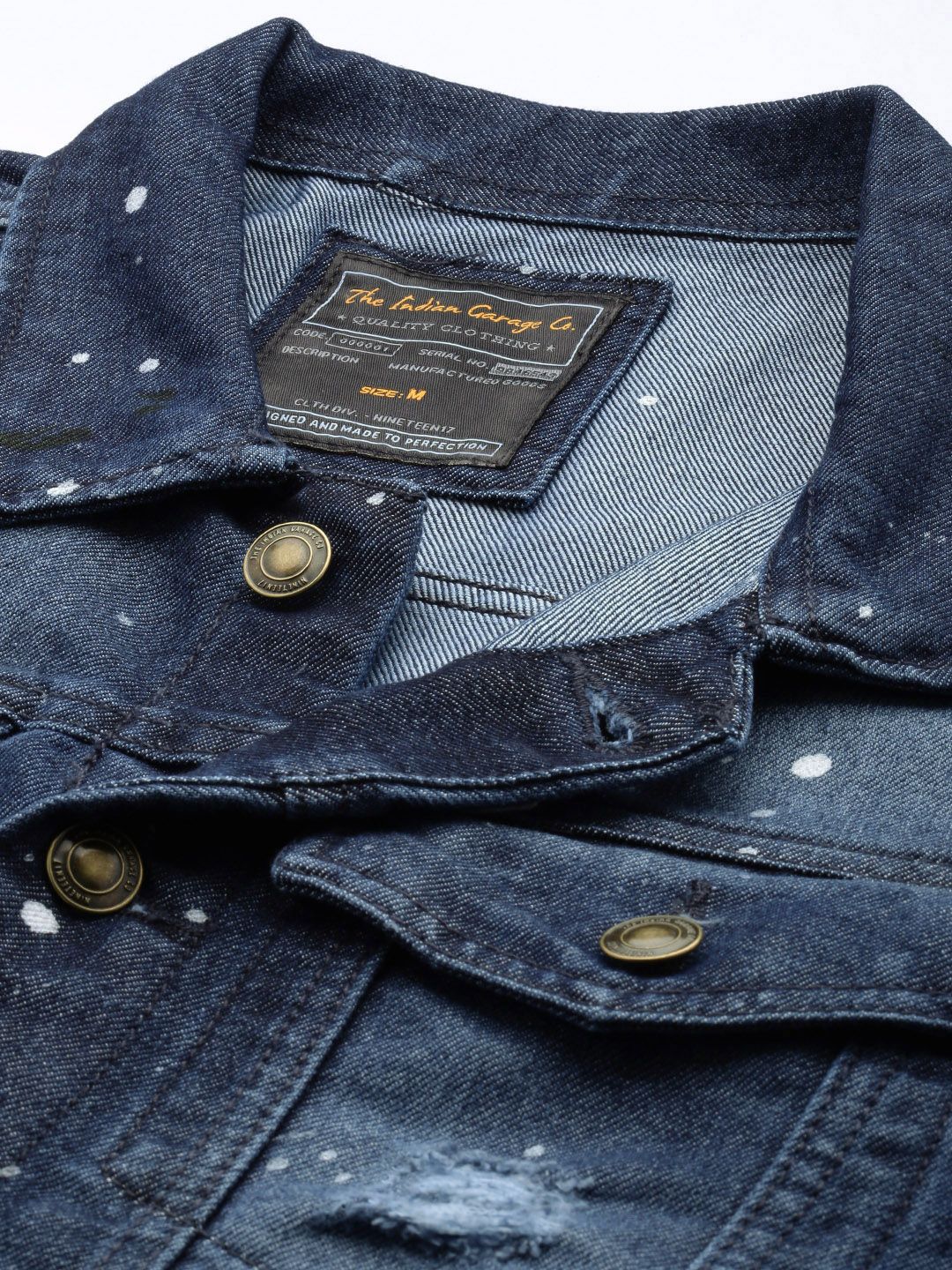 The Indian Garage Co Men Blue Woven Denim Jacket