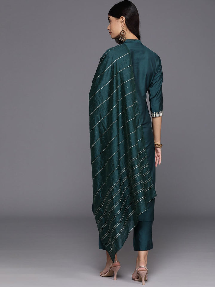 Gerua By Libas Floral Yoke Design Regular Sequinned Kurta with Trousers  Dupatta