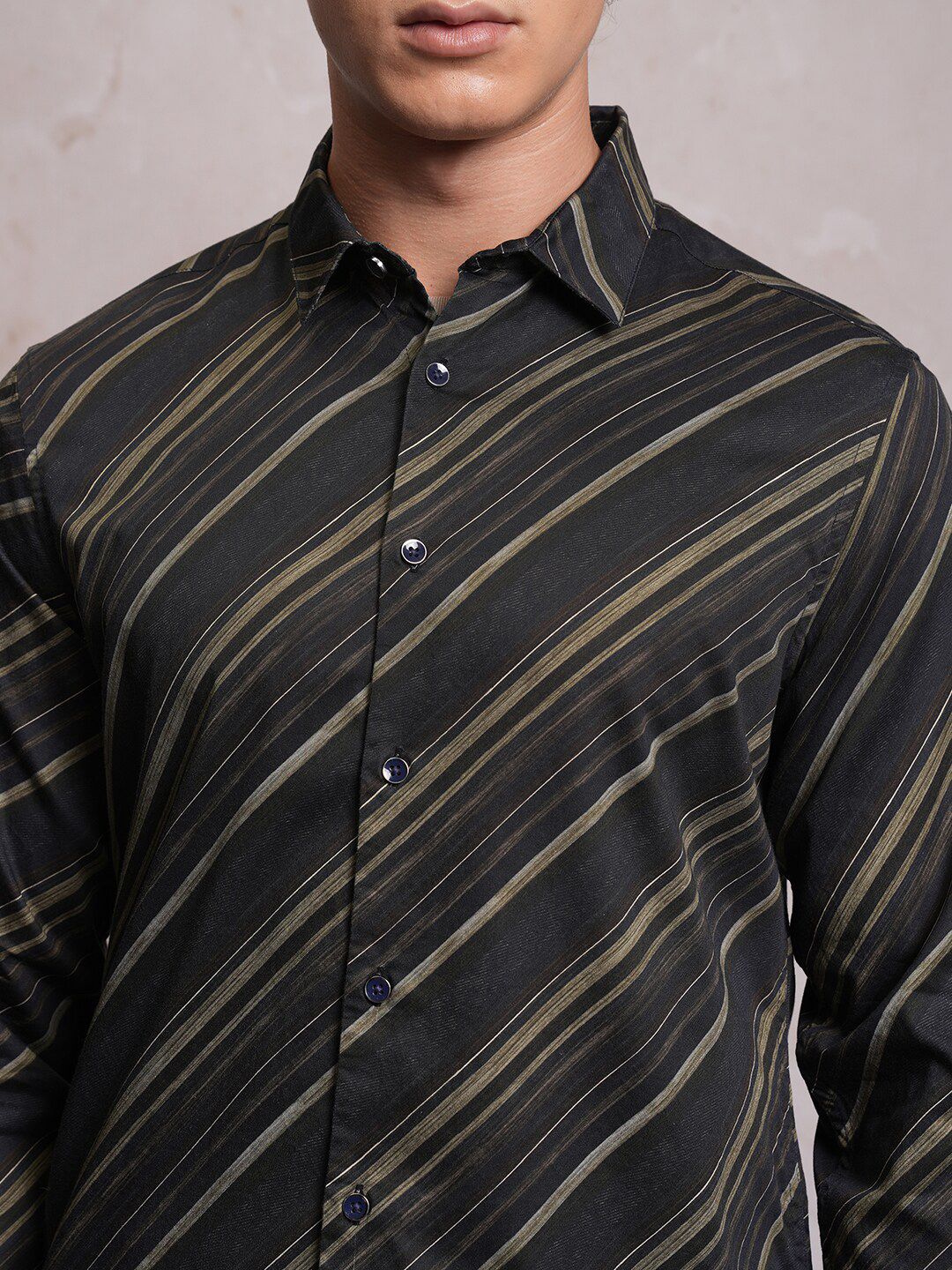 LOCOMOTIVE Luxe Striped Satin Party Shirt