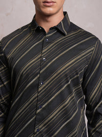 LOCOMOTIVE Luxe Striped Satin Party Shirt