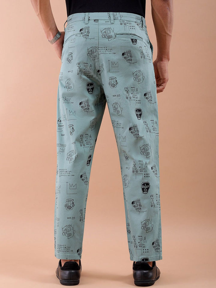 The Indian Garage Co Abstract Printed Cotton Loose Fit Trouser