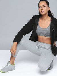 HRX By Hrithik Roshan Lifestyle Women Jet Black Rapid-Dry Solid Jackets