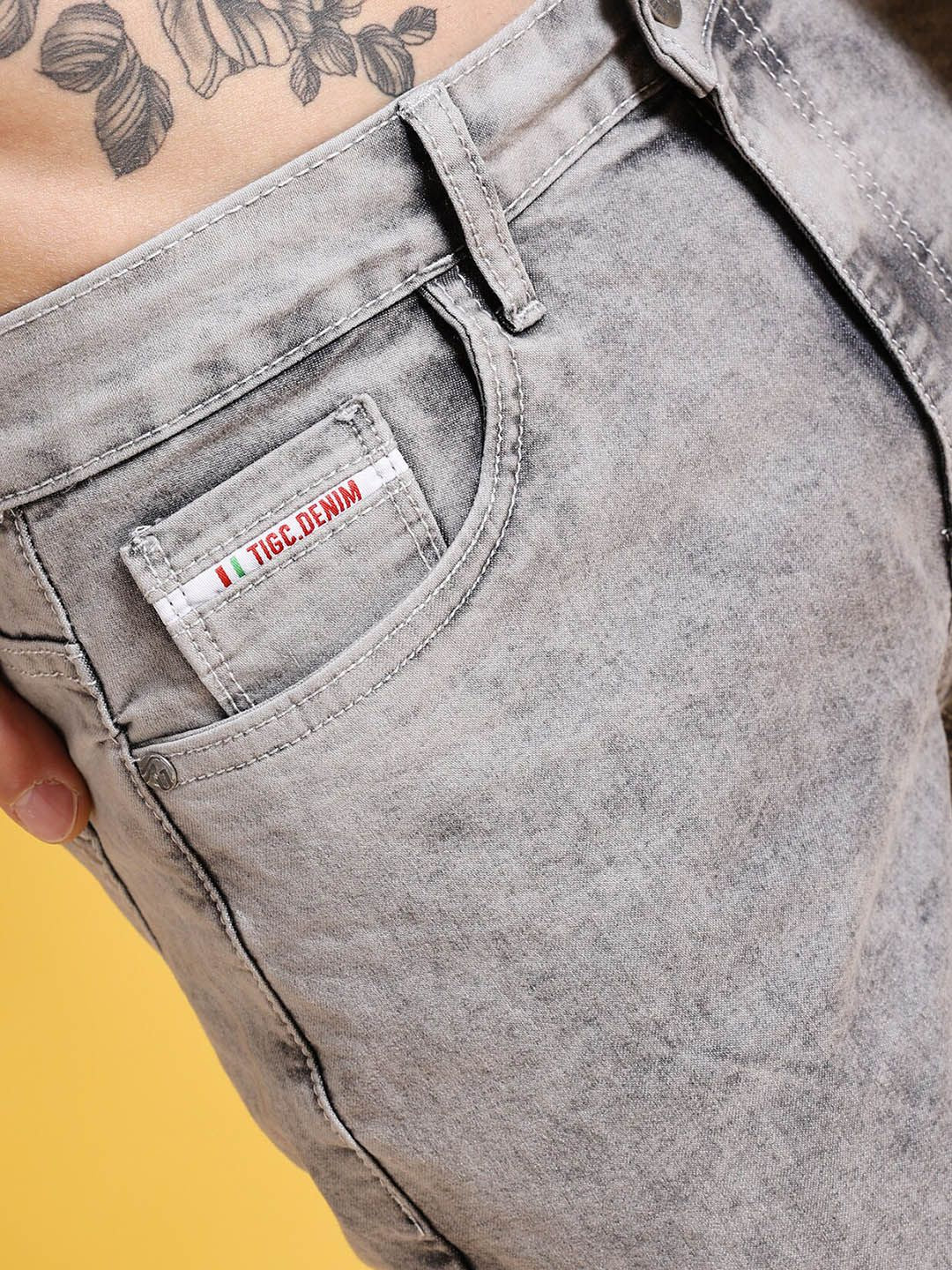 The Indian Garage Co Men Slim Fit Clean Look Mid-Rise Stretchable Jeans