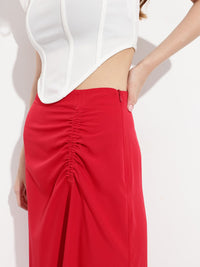 DressBerry The New Minimalism Ruched Knee Length A-Line Skirt