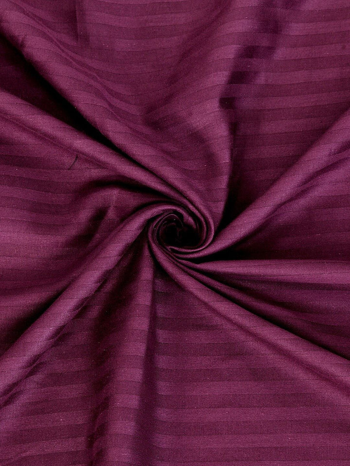 HOSTA HOMES Purple Striped 260 TC Cotton 1 Single Bedsheet with 1 Pillow Cover