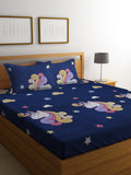 KLOTTHE Cartoon Characters Print 300 TC King Bedsheet with 2 Pillow Covers