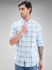 SPYKAR Men Tartan Checks Spread Collar Slim Fit Casual Shirt