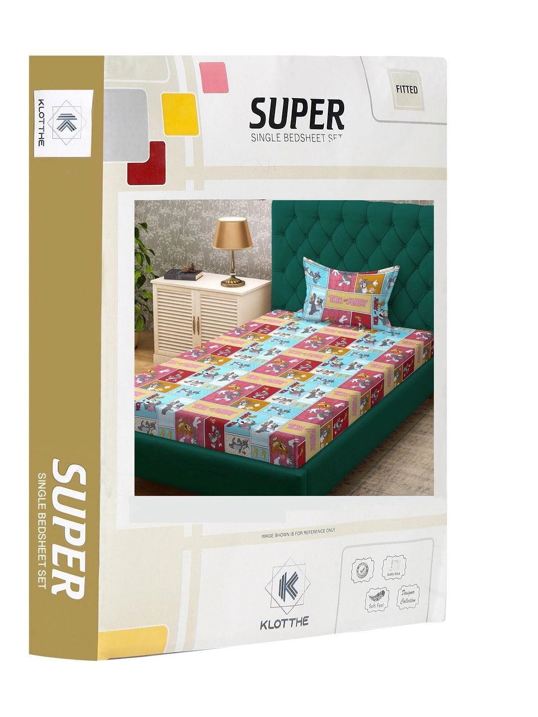 Moda Rapido X KLOTTHE Watak Kartun Berbilang Warna & Merah 400 TC Cadar Tempat Tidur Single dengan 1 Sarung Bantal
