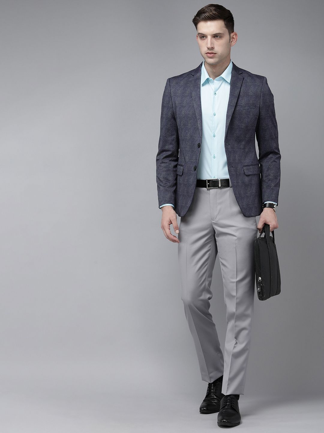 Park Avenue Self Design Regular Fit Single-Breasted Formal Blazer