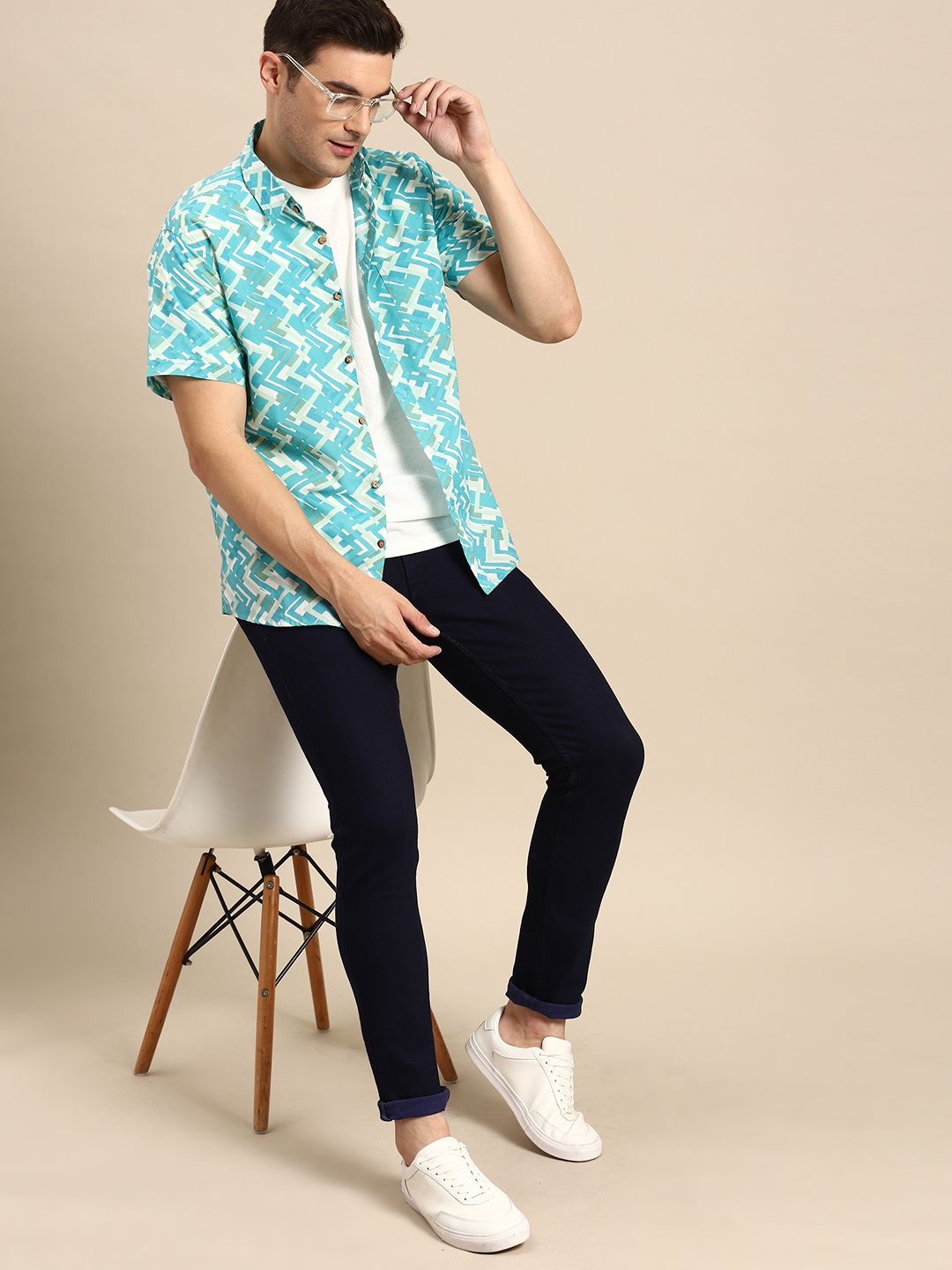 Block Printed Oversized Casual Shirt