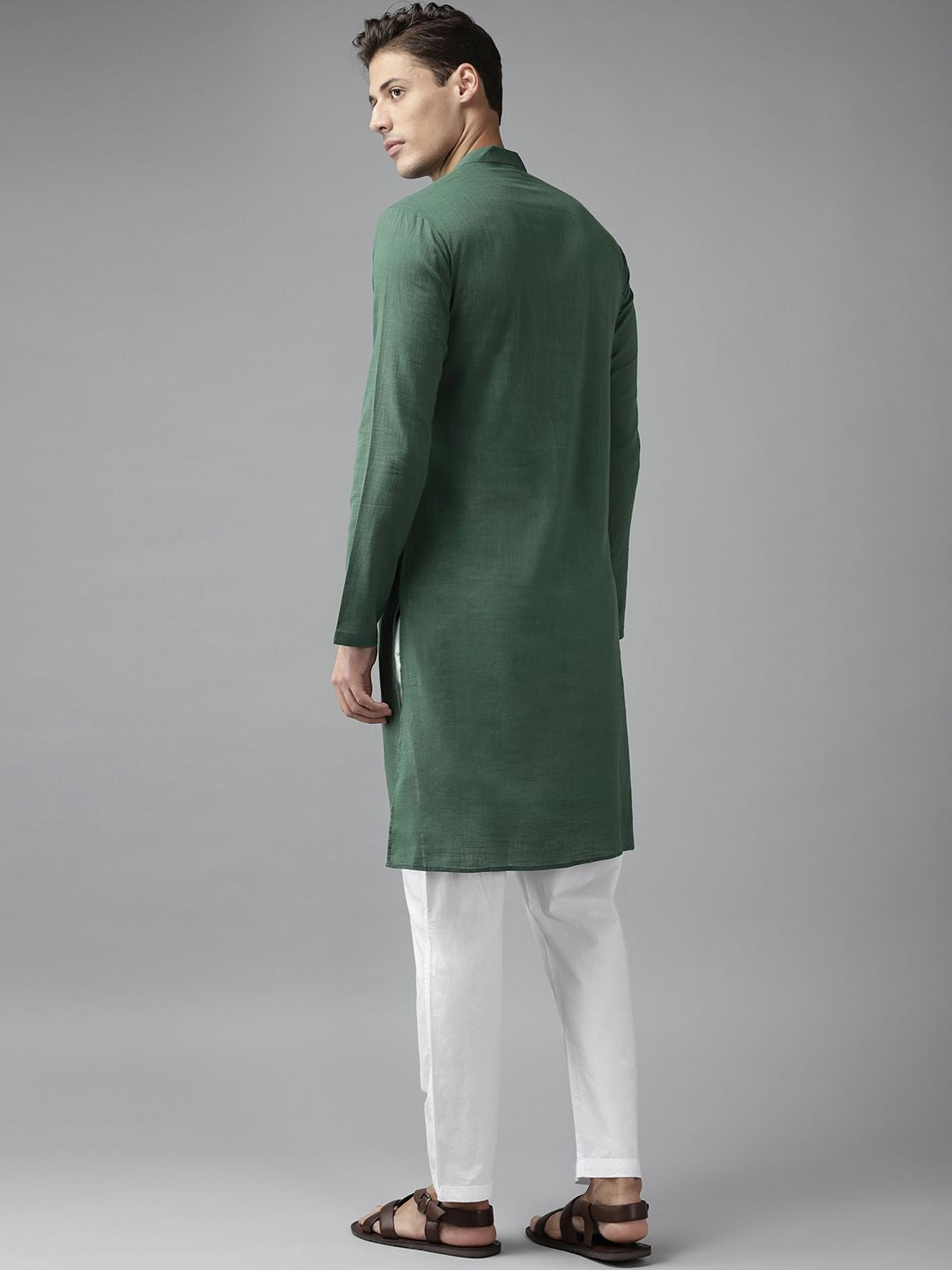 See Designs Men Green Regular Pure Cotton Kurta with Pyjamas