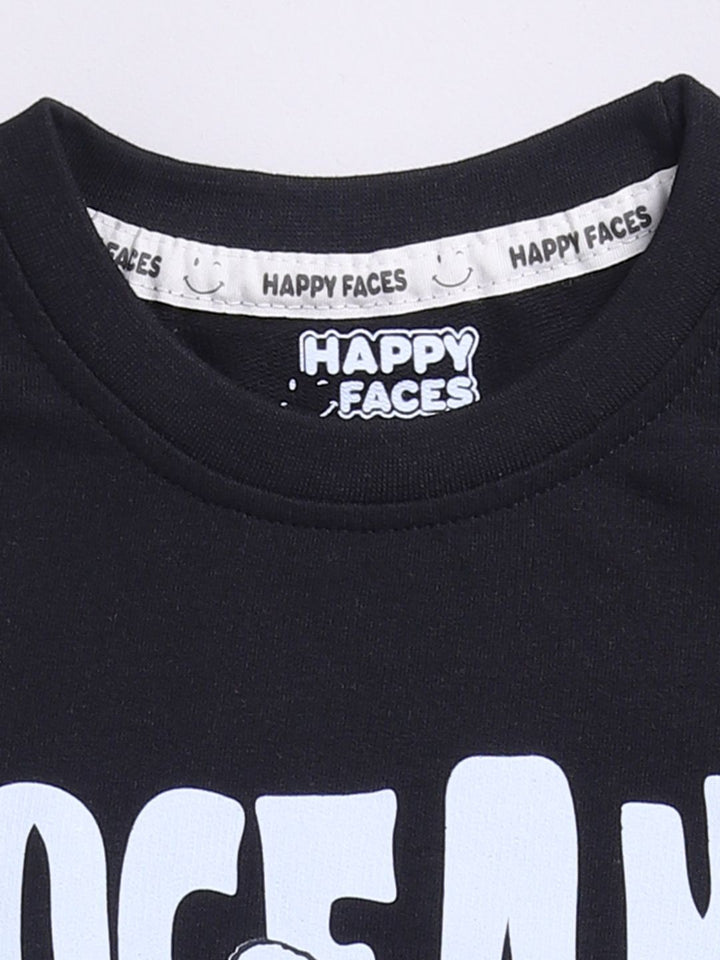 Happy Faces Boys Snoopy Printed Pure Cotton T-shirt with Trousers