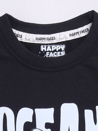 Happy Faces Boys Snoopy Printed Pure Cotton T-shirt with Trousers