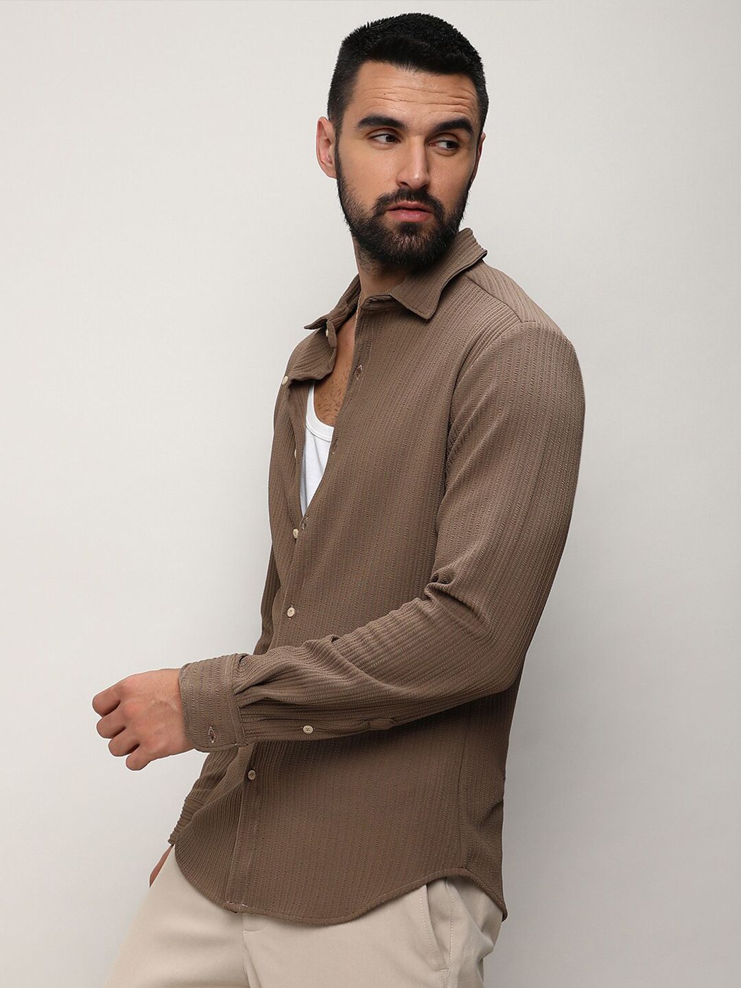 Campus Sutra Men Classic Opaque Casual Shirt