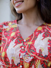 SANSKRUTIHOMES Printed Pure Cotton Top With Trousers Co-Ords