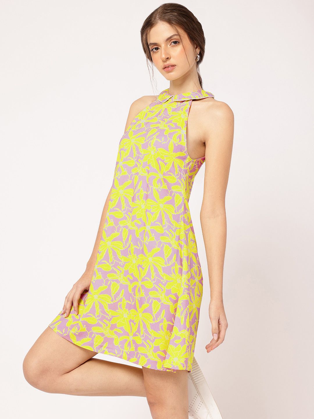 DressBerry Breezy Blend Printed Peter-Pan Collar Sheath Dress