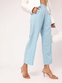 Women Feminine Cool & Classic Crisp Seersucker Pleated Trousers
