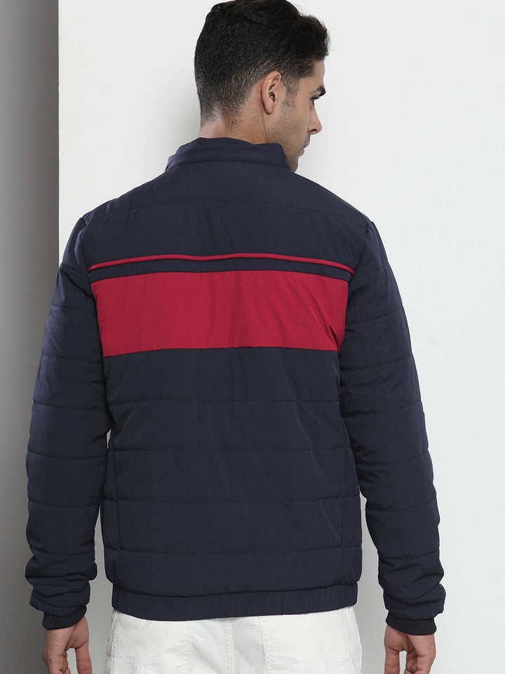 The Indian Garage Co Men Striped Detachable Hood Padded Jacket