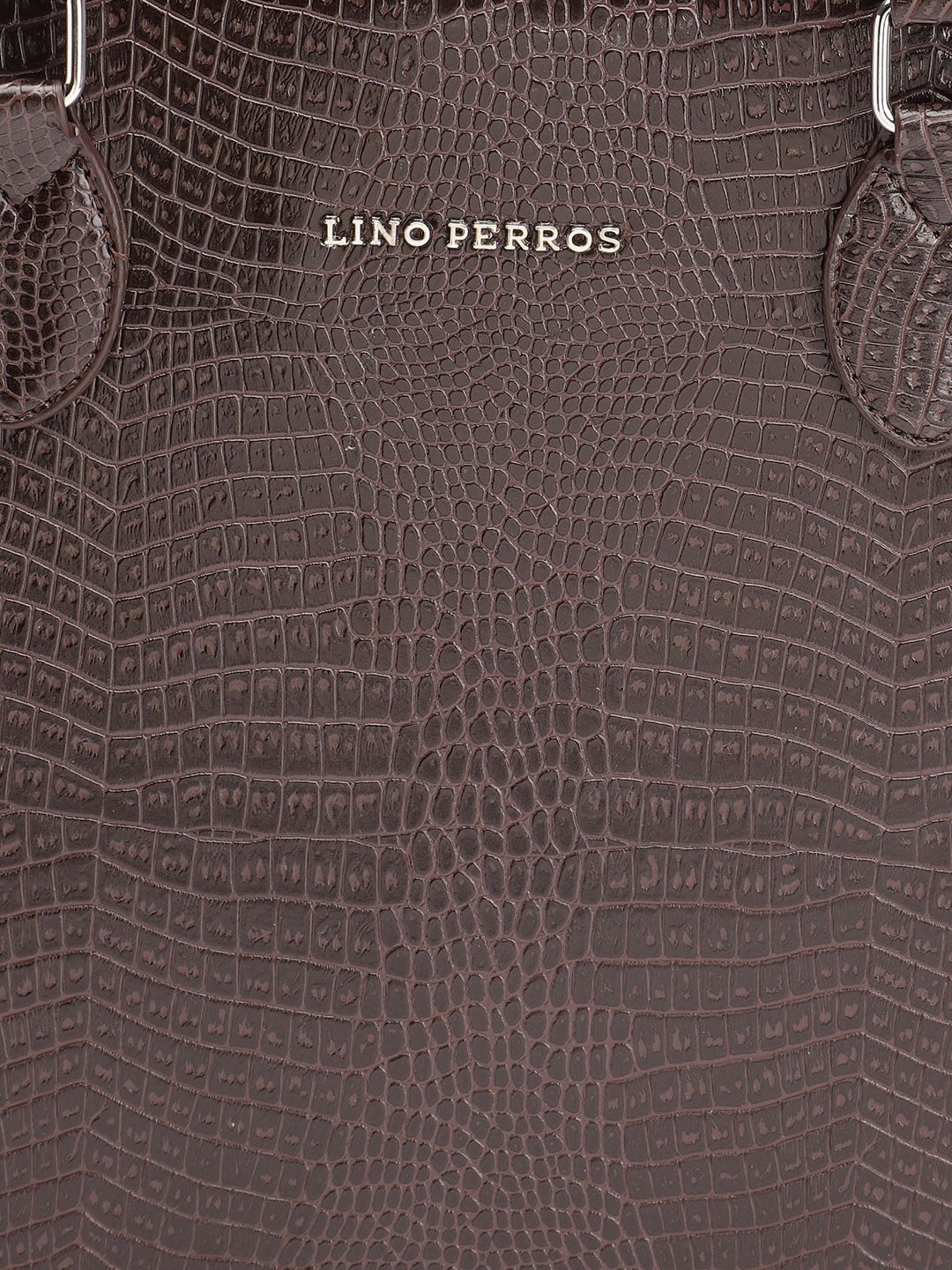 Lino Perros Croc Textured Structured Shoulder Bag