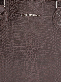 Lino Perros Croc Textured Structured Shoulder Bag