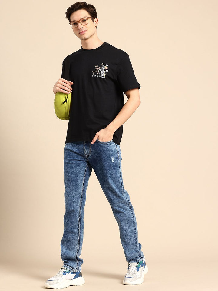 Being Human Graphic Printed Drop-Shoulder Sleeves Pure Cotton Easy Fit T-shirt