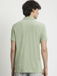 THE BEAR HOUSE Men Polo Collar Regular Fit Pure Cotton Solid T-shirt