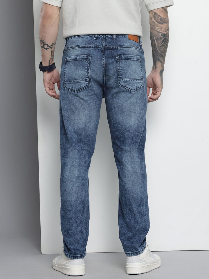 The Indian Garage Co Men Slim Fit Heavy Fade Stretchable Jeans