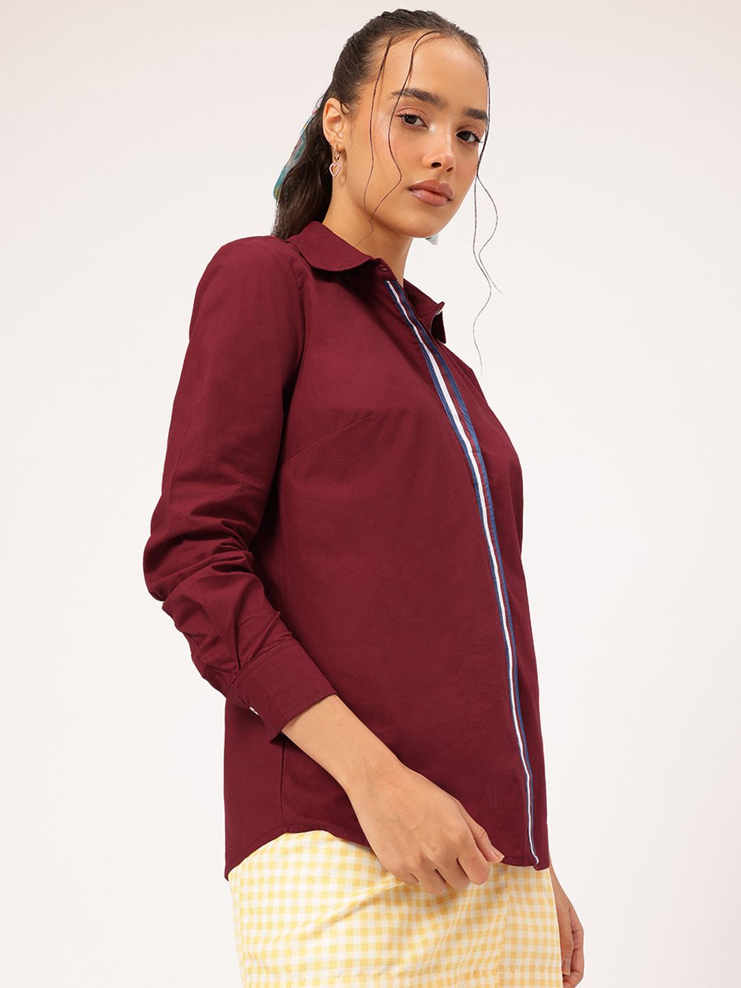 DressBerry Formal Fusion Contrast Placket Shirt