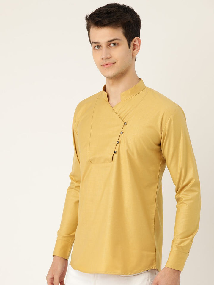 SOJANYA Men Beige Solid Straight Kurta