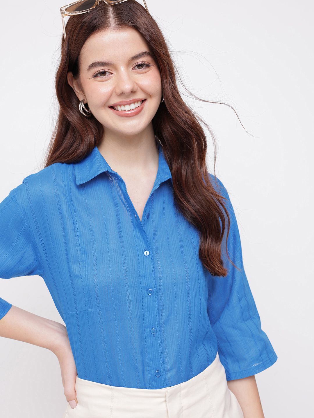 DressBerry Versatility Chic Self Striped Shirt