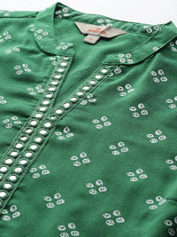 Anouk Bandhani Print Mirror Work Kurta