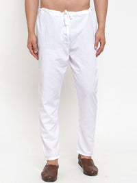 Jompers Men White Solid Pyjamas