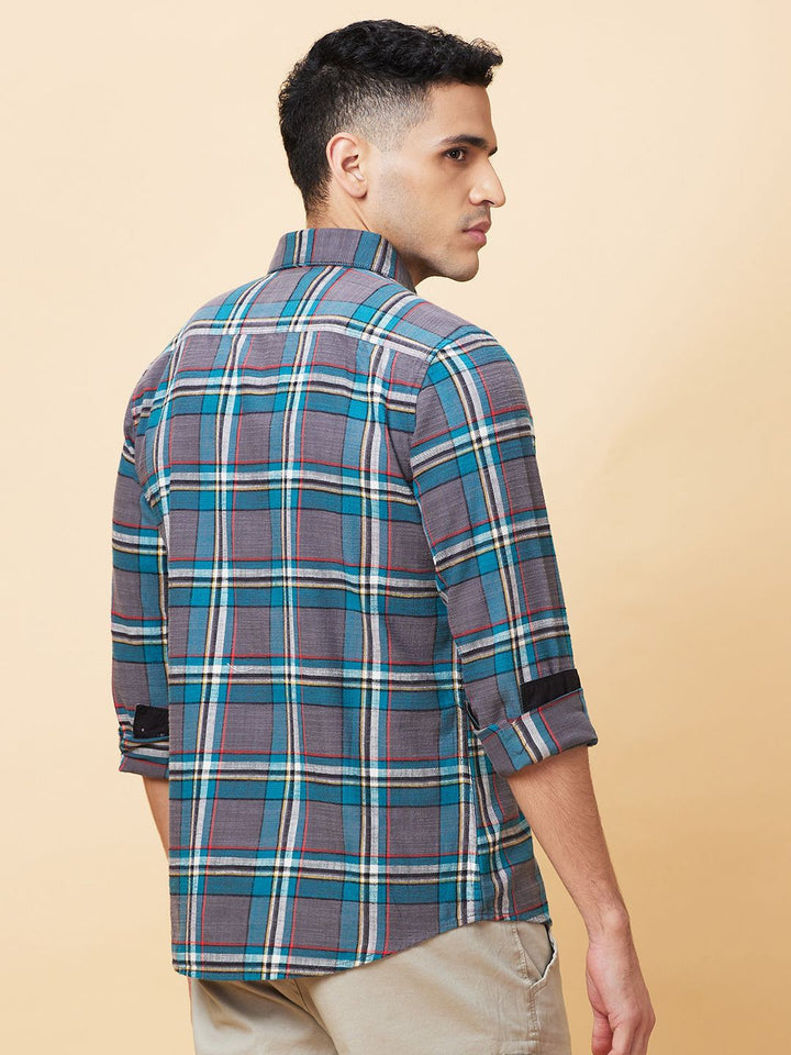Being Human Men Slim Fit Tartan Checks Opaque Checked Casual Shirt
