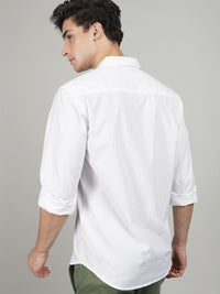 The Indian Garage Co Men White Comfort Cotton Casual Shirt