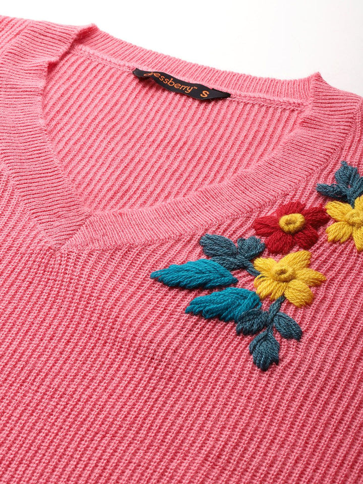 DressBerry Floral Embroidered Pullover