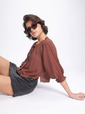 DressBerry Unfinished Business Raw Edges Shirt-Style Top