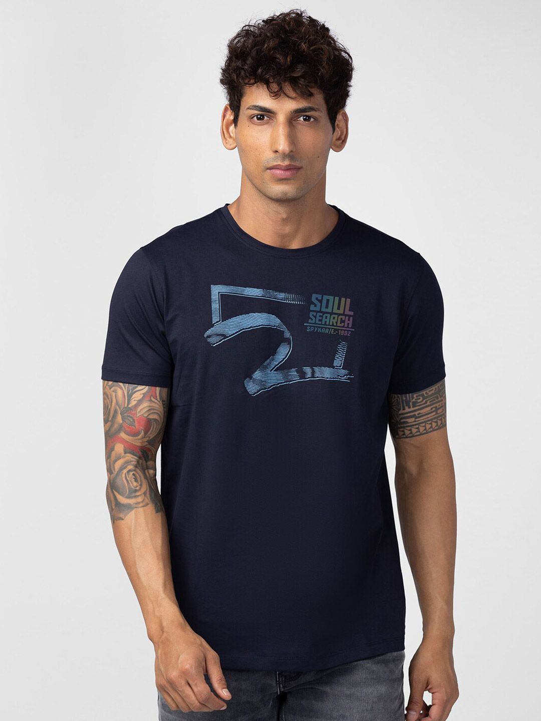 SPYKAR Men Typography Printed Cotton T-shirt