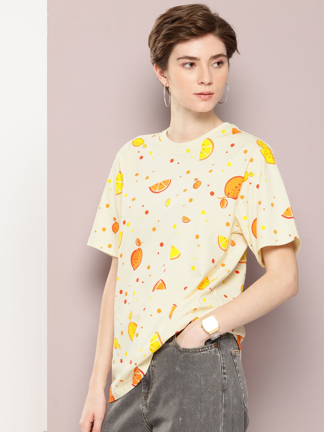 DILLINGER Printed Oversized Pure Cotton T-shirt