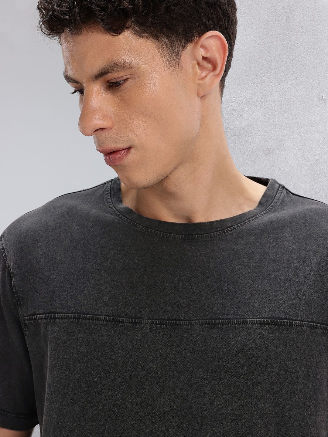 HRX by Hrithik Roshan Solid Drop-Shoulder Sleeves Pure Cotton Lifestyle T-shirt