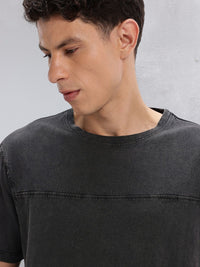 HRX by Hrithik Roshan Solid Drop-Shoulder Sleeves Pure Cotton Lifestyle T-shirt