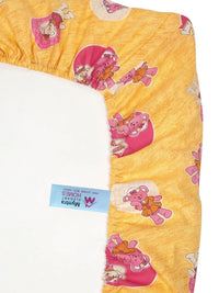 Myntra Elegant Homes Yellow & Pink Printed 400 TC Single Bedsheet & Pillow Cover-2.25x1.5m