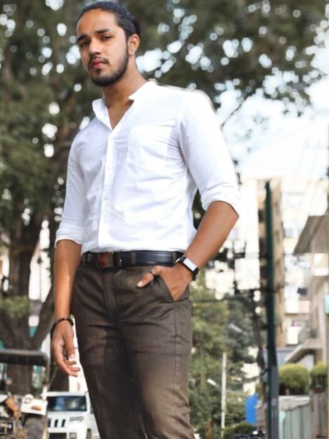 Highlander White Slim Fit Casual Shirt