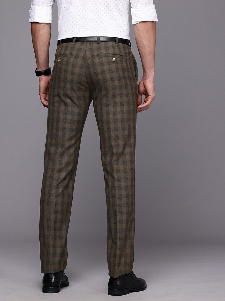 Raymond Men Checked Slim Fit Formal Trousers