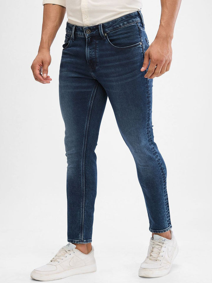 SPYKAR Men Slim Fit Clean Look Light Fade Cropped Stretchable Jeans