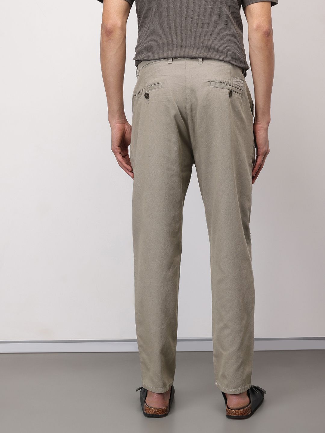ether 365 Essentials Men Tapered Fit Pleated Chinos Trousers