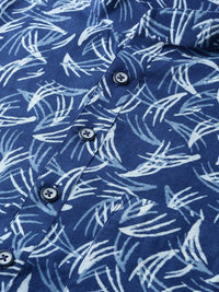 See Designs Indigo Abstract Printed Straight Pure Cotton Kurta with Pyjamas