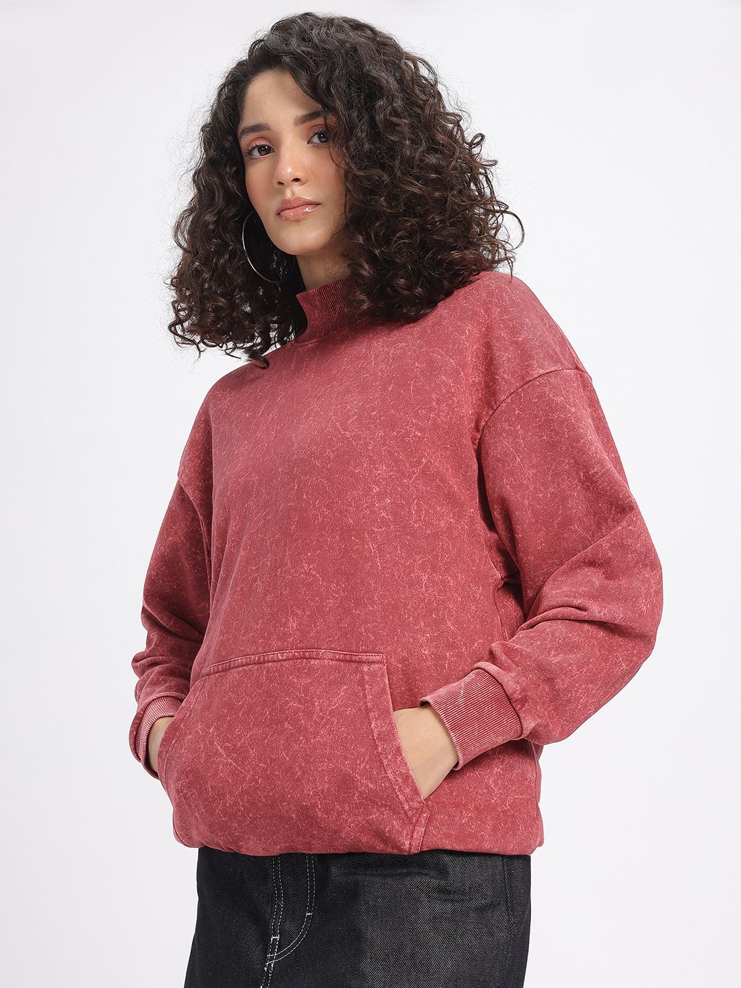 DressBerry Drop-Shoulder Relaxed Terry Sweatshirt
