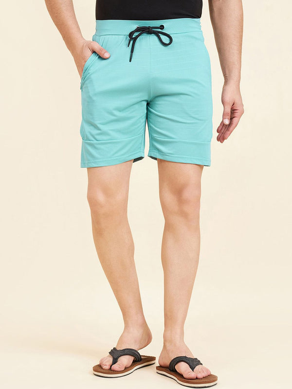 Sweet Dreams Men Turquoise Blue Mid-Rise Shorts